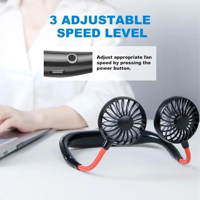 0875 Portable USB Battery Rechargeable Mini Fan - Headphone Design Wearable Neckband Fan 0875 Portable USB Battery Rechargeable Mini Fan - Headphone Design Wearable Neckband Fan